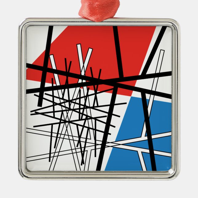 Intersection of Lines & Planes - Abstract Art Metal Ornament (Front)