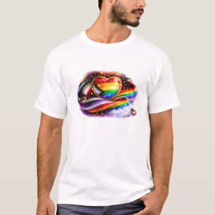 Intersectional Pride Rainbow Heart T-Shirt Design