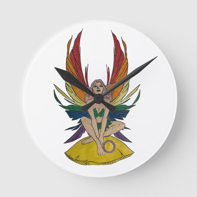 Intersex Faerie Round Clock (Front)