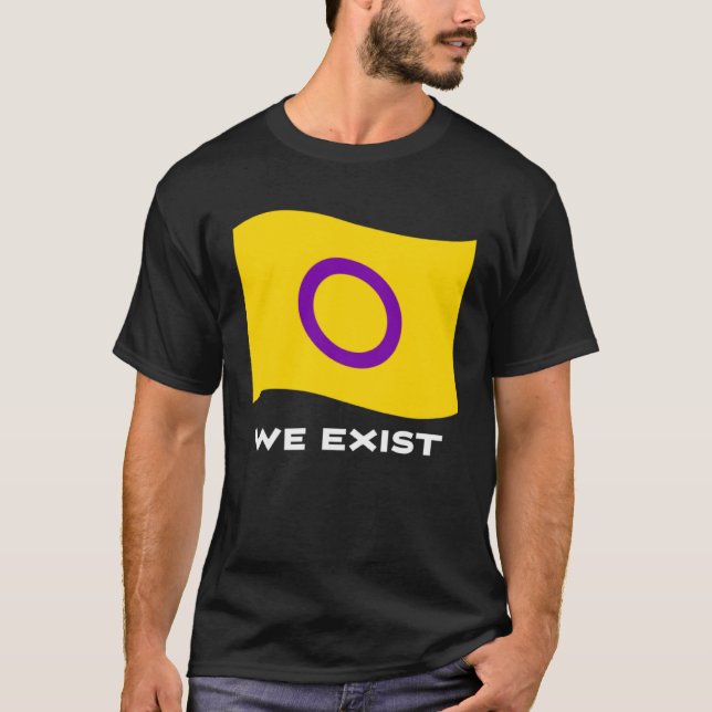 Intersex Flag Intersex We Exist T-Shirt (Front)