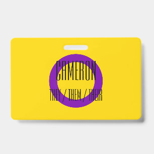 Intersex Flag Name / Pronoun Badge