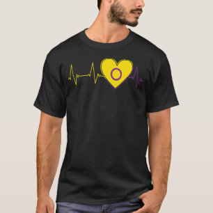 Intersex Heartbeat Pride Month EKG Pulse Line T-Shirt