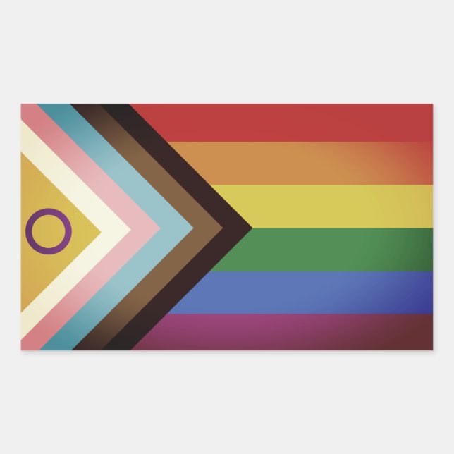 Intersex Inclusive Progress Pride Flag Sticker (Front)