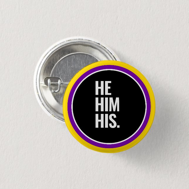 Intersex Pride 1 Inch Round Button (Front & Back)