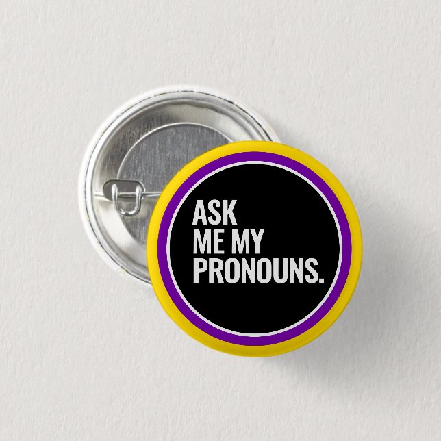 Intersex Pride 1 Inch Round Button (Front & Back)