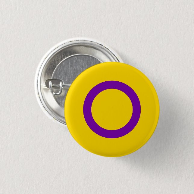 Intersex Pride Flag 1 Inch Round Button (Front & Back)