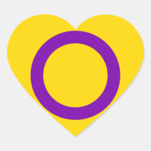 Intersex Pride Flag Heart Sticker