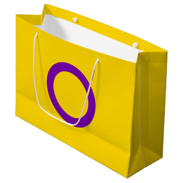 Intersex Pride Flag Large Gift Bag (Front Angled)