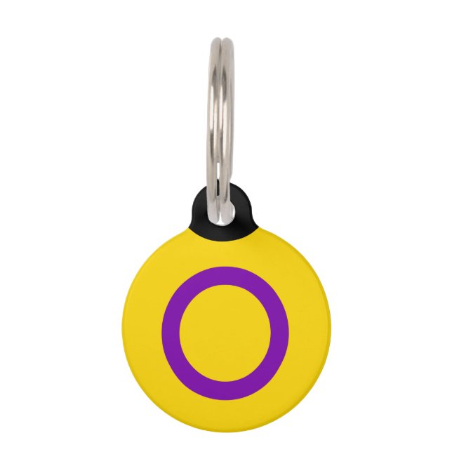 Intersex Pride Flag Pet Tag (Front)