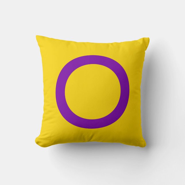 Intersex Pride Flag Throw Pillow (Front)