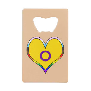 Intersex Pride Heart Credit Card Bottle Opener