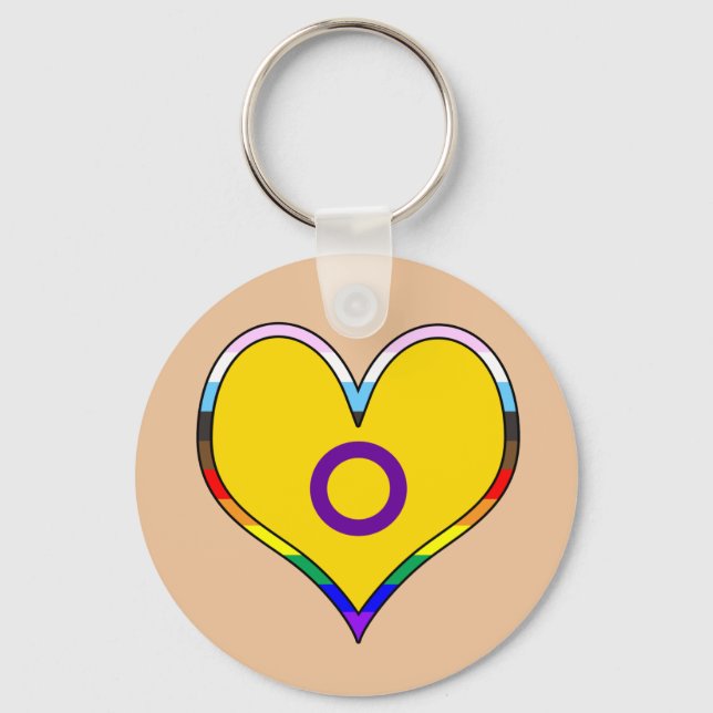 Intersex Pride Heart Keychain (Front)