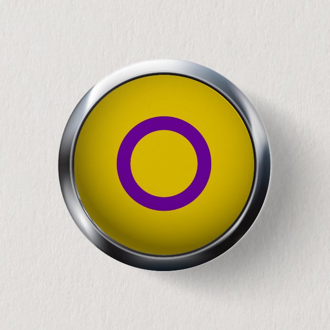 INTERSEX PRIDE MEDALLION 1 INCH ROUND BUTTON (Front)