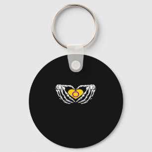 Intersex Pride Skeleton Halloween Goth Heart Class Keychain