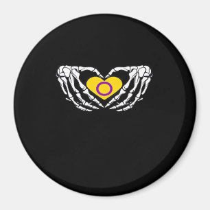 Intersex Pride Skeleton Halloween Goth Heart Class Magnet