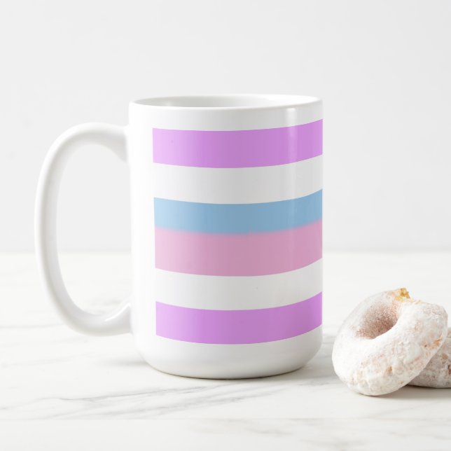 Intersex Pride Stripes Coffee Mug (With Donut)