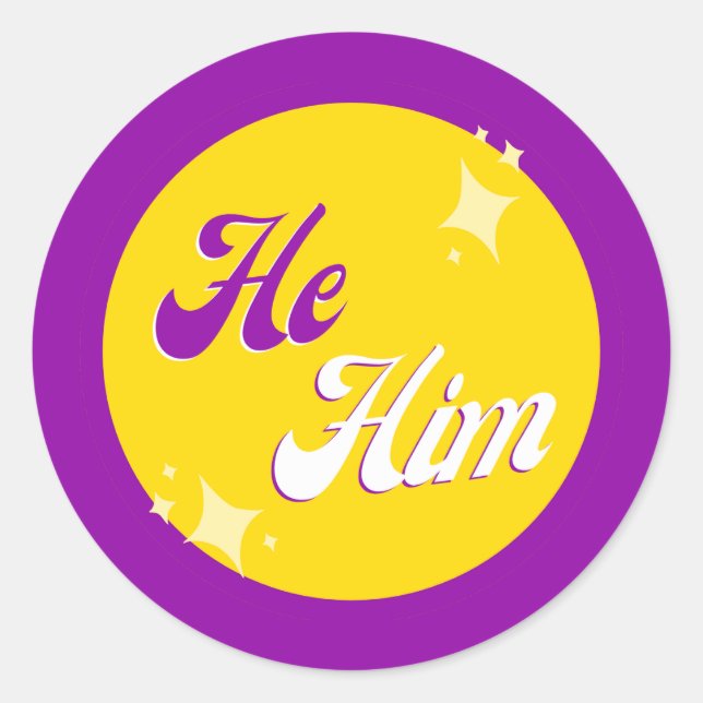 Intersex Pronouns Classic Round Sticker (Front)