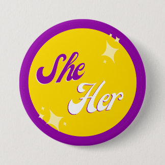 Intersex She/Her Pronouns 3 Inch Round Button