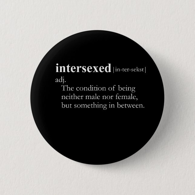INTERSEXED (definition) 2 Inch Round Button (Front)