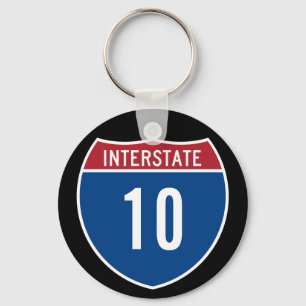 Interstate 10 keychain