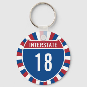 Interstate 18 keychain