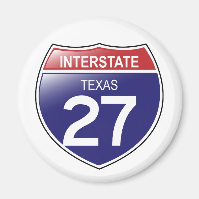 Interstate 27 Texas Magnet (Front)