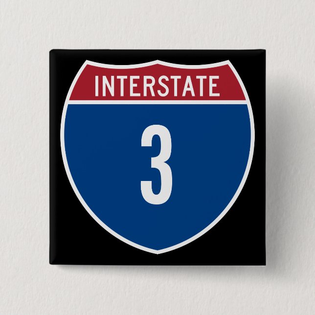 Interstate 3 2 inch square button (Front)