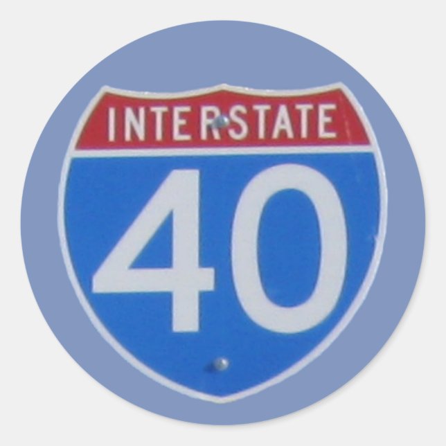 Interstate 40 Shield Classic Round Sticker (Front)