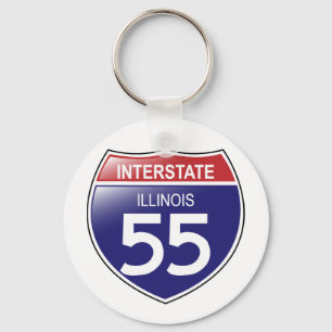 Interstate 55 in Illinois Keychain