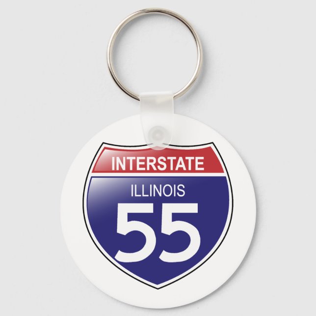 Interstate 55 in Illinois Keychain (Front)