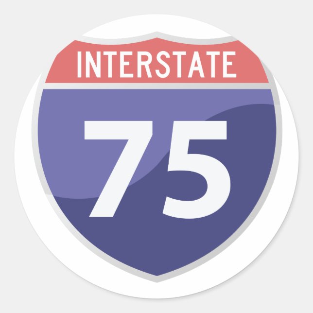 Interstate 75 (I-75) Highway Road Trip Classic Round Sticker (Front)