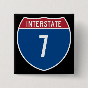 Interstate 7 2 inch square button