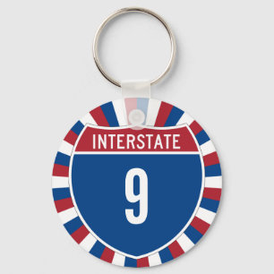 Interstate 9 keychain