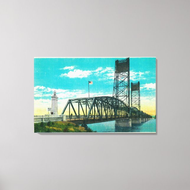 Interstate Highway Bridge over Columbia River Canvas Print (Front)