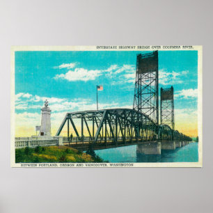 Interstate Highway Bridge over Columbia River Poster