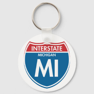 Interstate Michigan MI Keychain