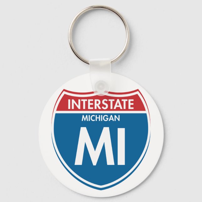 Interstate Michigan MI Keychain (Front)