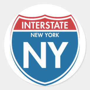 Interstate New York NY Classic Round Sticker