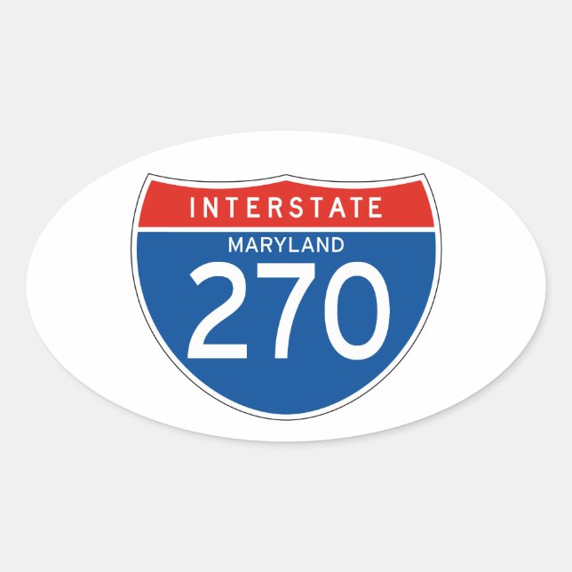 Interstate Sign 270 - Maryland Oval Sticker (Front)