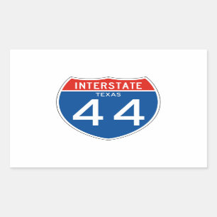 Interstate Sign 44 - Texas Sticker