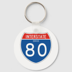 Interstate Sign 80 - Ohio Keychain