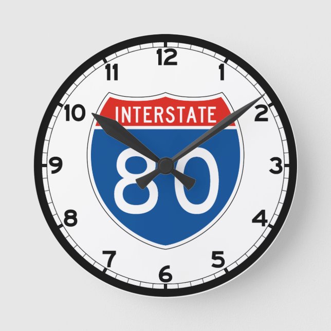 Interstate Sign 80 - Ohio Round Clock (Front)