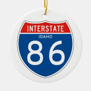 Interstate Sign 86 - Idaho Ceramic Ornament