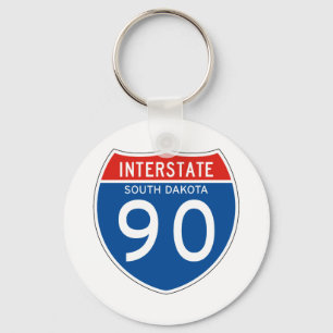 Interstate Sign 90 - South Dakota Keychain