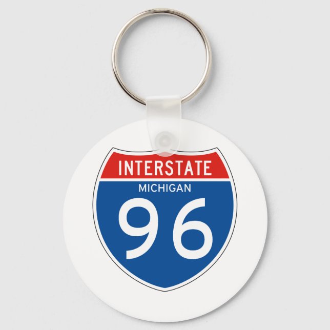 Interstate Sign 96 - Michigan Keychain (Front)