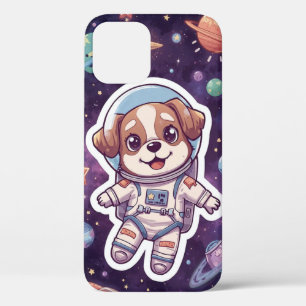 Interstellar Paws – Cute Space Dog in Adventure iPhone 12 Case