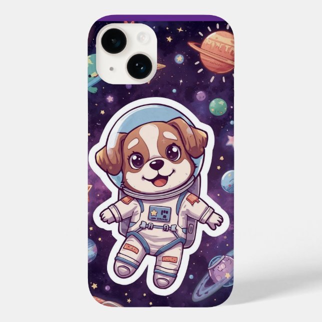Interstellar Paws – Cute Space Dog in Adventure Case-Mate iPhone Case (Back)