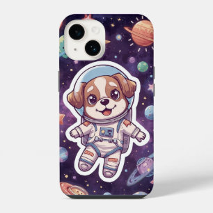 Interstellar Paws – Cute Space Dog in Adventure iPhone 14 Case