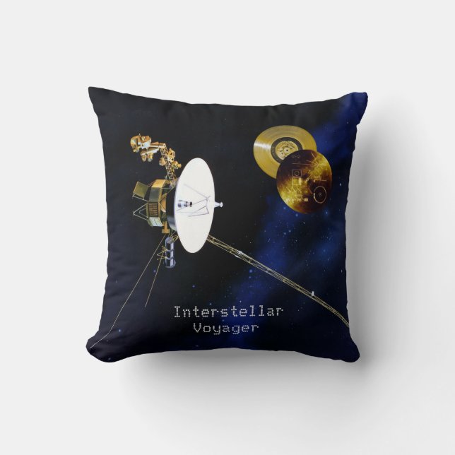 Interstellar Voyager Spacecraft Throw Pillow (Front)