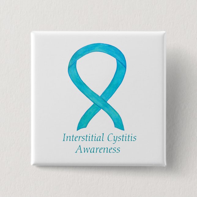 Interstitial Cystitis Awareness Ribbon Custom Pins (Front)